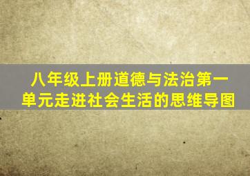 八年级上册道德与法治第一单元走进社会生活的思维导图