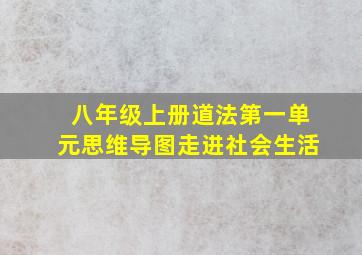 八年级上册道法第一单元思维导图走进社会生活