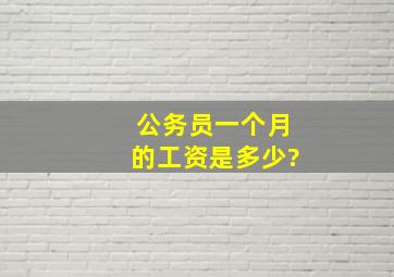 公务员一个月的工资是多少?