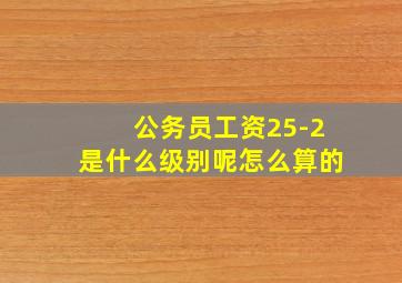 公务员工资25-2是什么级别呢怎么算的