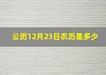 公历12月23日农历是多少