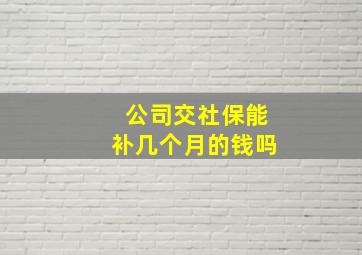 公司交社保能补几个月的钱吗