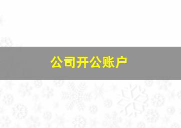 公司开公账户