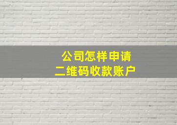 公司怎样申请二维码收款账户