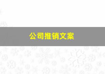 公司推销文案