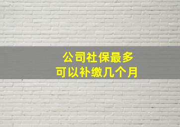 公司社保最多可以补缴几个月