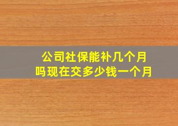 公司社保能补几个月吗现在交多少钱一个月