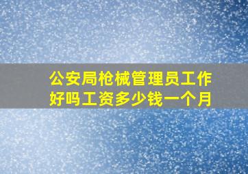 公安局枪械管理员工作好吗工资多少钱一个月