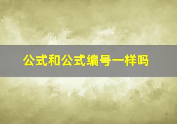 公式和公式编号一样吗