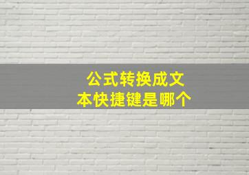 公式转换成文本快捷键是哪个