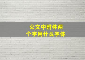 公文中附件两个字用什么字体