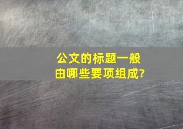 公文的标题一般由哪些要项组成?