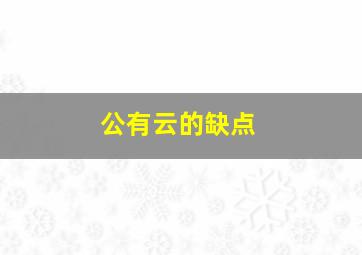 公有云的缺点