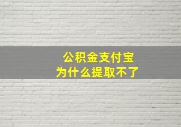 公积金支付宝为什么提取不了