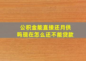 公积金能直接还月供吗现在怎么还不能贷款