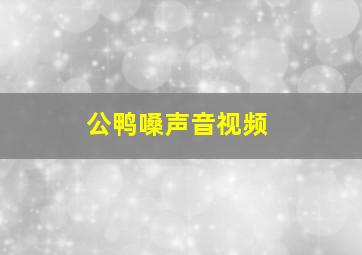 公鸭嗓声音视频