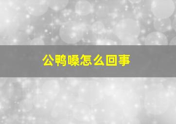 公鸭嗓怎么回事