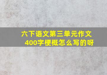 六下语文第三单元作文400字梗概怎么写的呀