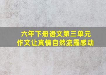 六年下册语文第三单元作文让真情自然流露感动