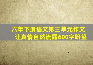 六年下册语文第三单元作文让真情自然流露600字盼望