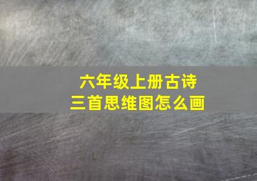 六年级上册古诗三首思维图怎么画