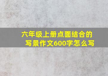 六年级上册点面结合的写景作文600字怎么写