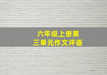 六年级上册第三单元作文评语