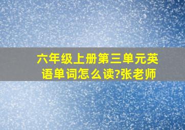 六年级上册第三单元英语单词怎么读?张老师