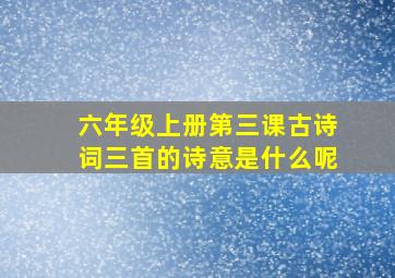 六年级上册第三课古诗词三首的诗意是什么呢