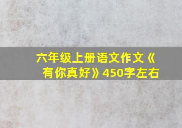 六年级上册语文作文《有你真好》450字左右