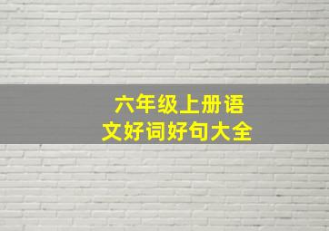 六年级上册语文好词好句大全