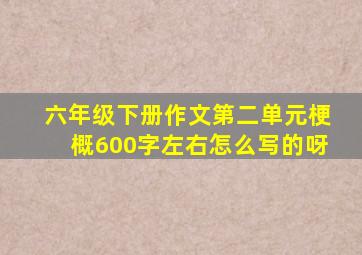 六年级下册作文第二单元梗概600字左右怎么写的呀