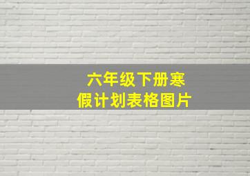 六年级下册寒假计划表格图片