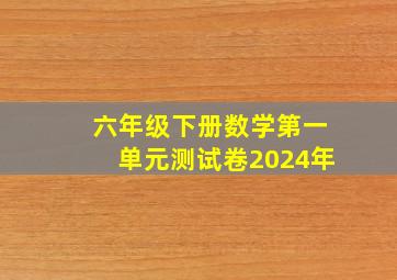 六年级下册数学第一单元测试卷2024年