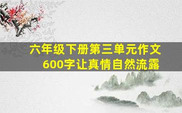 六年级下册第三单元作文600字让真情自然流露