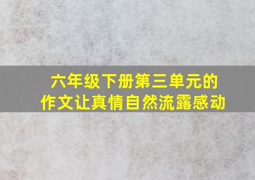 六年级下册第三单元的作文让真情自然流露感动