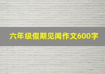 六年级假期见闻作文600字