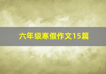 六年级寒假作文15篇