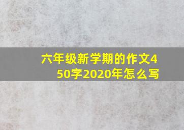 六年级新学期的作文450字2020年怎么写