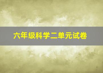 六年级科学二单元试卷