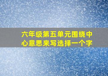 六年级第五单元围绕中心意思来写选择一个字