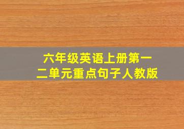 六年级英语上册第一二单元重点句子人教版