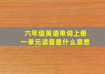 六年级英语单词上册一单元读音是什么意思