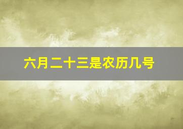 六月二十三是农历几号