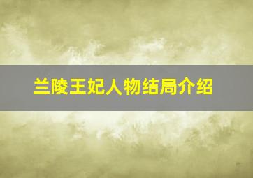 兰陵王妃人物结局介绍