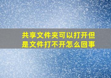 共享文件夹可以打开但是文件打不开怎么回事