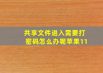 共享文件进入需要打密码怎么办呢苹果11