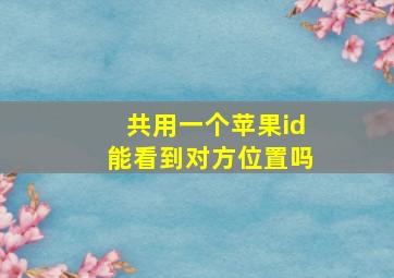 共用一个苹果id能看到对方位置吗