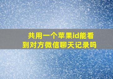 共用一个苹果id能看到对方微信聊天记录吗