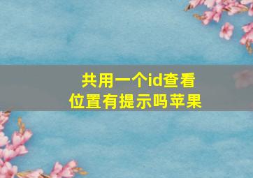 共用一个id查看位置有提示吗苹果